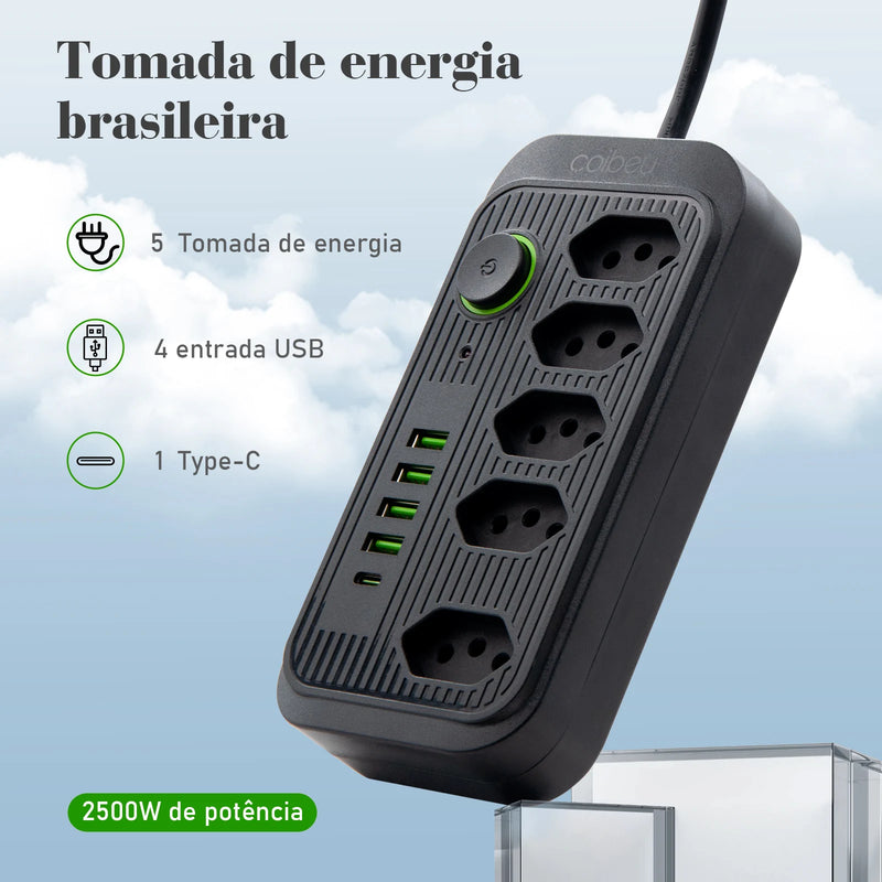 Filtro de Linha + Porta USB/C