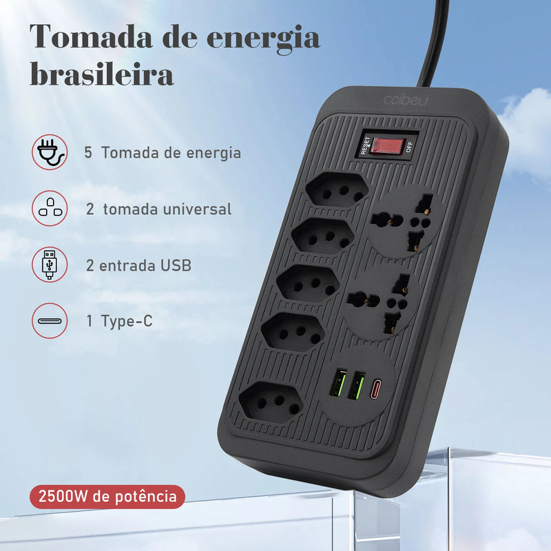 Filtro de Linha + Porta USB/C