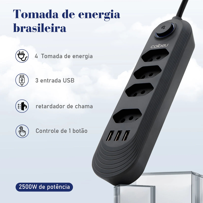 Filtro de Linha + Porta USB/C